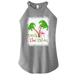 Deck The Palms Beach Christmas Flamingo Gift Women's Perfect Tri Rocker Tank