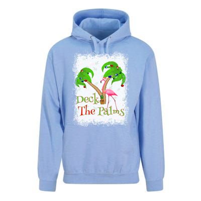 Deck The Palms Beach Christmas Flamingo Gift Unisex Surf Hoodie