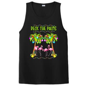 Deck The Palms Merry Flamingo Christmas Palm Tree Funny Xmas Gift PosiCharge Competitor Tank