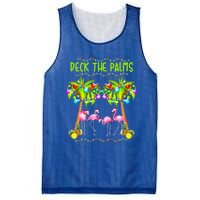 Deck The Palms Merry Flamingo Christmas Palm Tree Funny Xmas Gift Mesh Reversible Basketball Jersey Tank