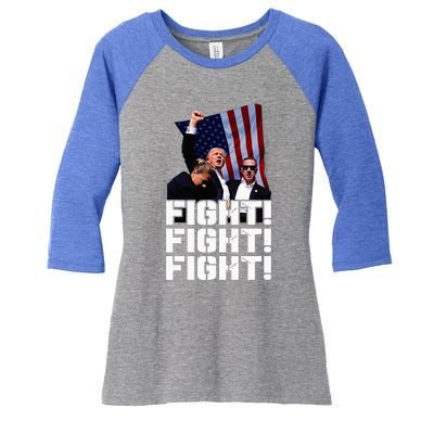 Donald Trump Photo After The Shooting At His Rally Women's Tri-Blend 3/4-Sleeve Raglan Shirt