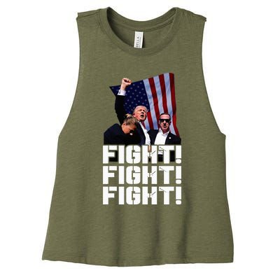 Donald Trump Photo After The Shooting At His Rally Women's Racerback Cropped Tank