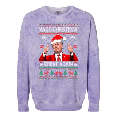 Donald Trump President Make Christmas Great Again Xmas Ugly Sweatshirt Colorblast Crewneck Sweatshirt