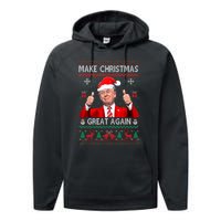 Donald Trump President Make Christmas Great Again Xmas Ugly Sweatshirt Performance Fleece Hoodie