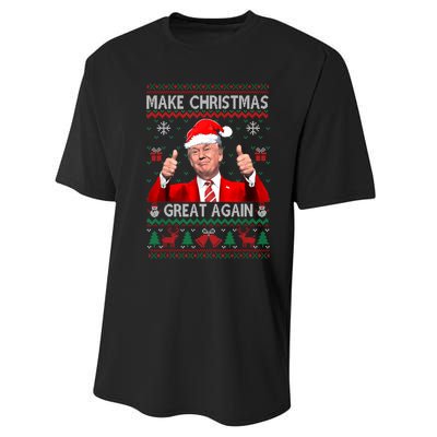 Donald Trump President Make Christmas Great Again Xmas Ugly Sweatshirt Performance Sprint T-Shirt