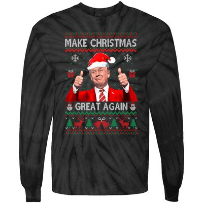 Donald Trump President Make Christmas Great Again Xmas Ugly Sweatshirt Tie-Dye Long Sleeve Shirt