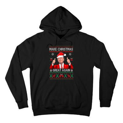 Donald Trump President Make Christmas Great Again Xmas Ugly Sweatshirt Tall Hoodie