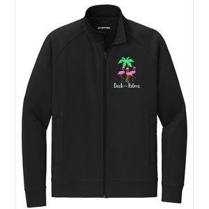 Deck The Palm Trees Flamingo Christmas Holiday Funny Gift Stretch Full-Zip Cadet Jacket