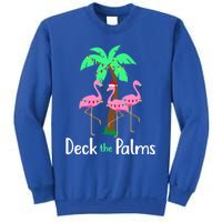 Deck The Palm Trees Flamingo Christmas Holiday Funny Gift Sweatshirt