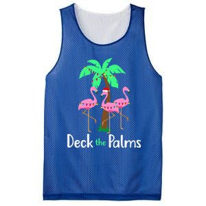 Deck The Palm Trees Flamingo Christmas Holiday Funny Gift Mesh Reversible Basketball Jersey Tank