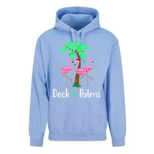 Deck The Palm Trees Flamingo Christmas Holiday Funny Gift Unisex Surf Hoodie