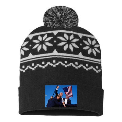 Donald Trump Photo After The Shooting At His Rally USA-Made Snowflake Beanie