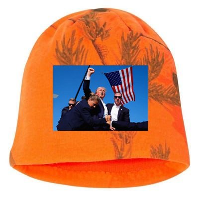 Donald Trump Photo After The Shooting At His Rally Kati - Camo Knit Beanie