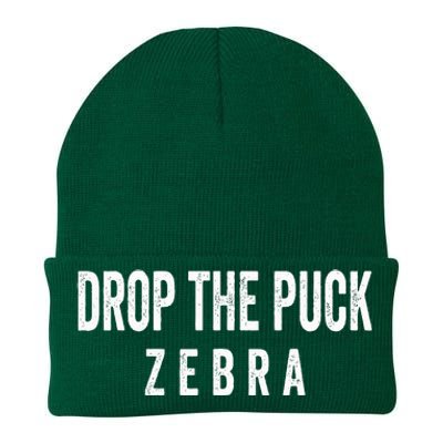 Drop The Puck Zebra Knit Cap Winter Beanie