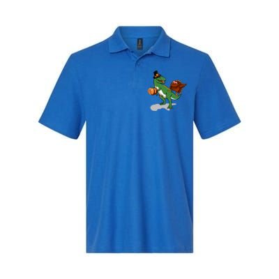 Dabbing Turkey Pilgrim Pumpkin Funny Thanksgiving Gift Softstyle Adult Sport Polo