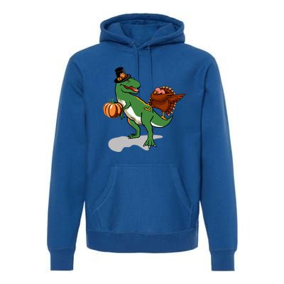 Dabbing Turkey Pilgrim Pumpkin Funny Thanksgiving Gift Premium Hoodie