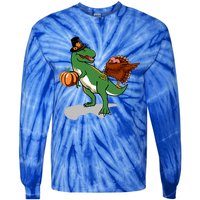 Dabbing Turkey Pilgrim Pumpkin Funny Thanksgiving Gift Tie-Dye Long Sleeve Shirt