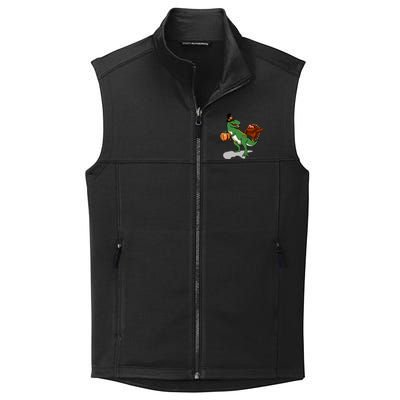 Dabbing Turkey Pilgrim Pumpkin Funny Thanksgiving Gift Collective Smooth Fleece Vest