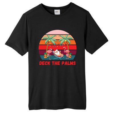 Deck The Palms Christmas In July Santa Ing A Cocktail Gift Tall Fusion ChromaSoft Performance T-Shirt