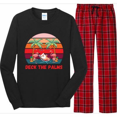 Deck The Palms Christmas In July Santa Ing A Cocktail Gift Long Sleeve Pajama Set