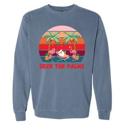 Deck The Palms Christmas In July Santa Ing A Cocktail Gift Garment-Dyed Sweatshirt