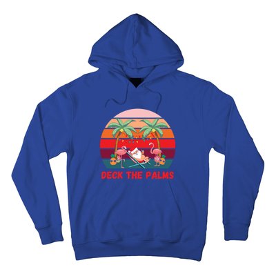 Deck The Palms Christmas In July Santa Ing A Cocktail Gift Hoodie