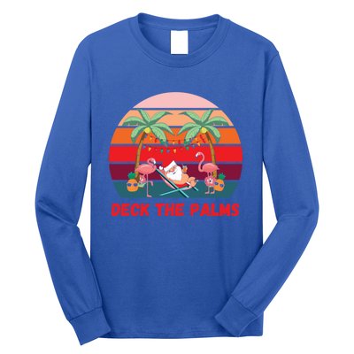 Deck The Palms Christmas In July Santa Ing A Cocktail Gift Long Sleeve Shirt