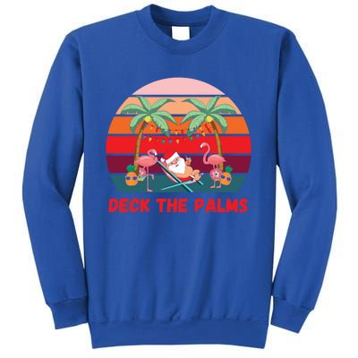 Deck The Palms Christmas In July Santa Ing A Cocktail Gift Sweatshirt