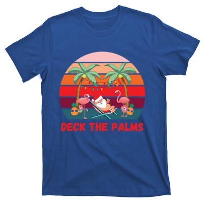 Deck The Palms Christmas In July Santa Ing A Cocktail Gift T-Shirt