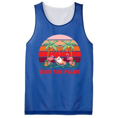 Deck The Palms Christmas In July Santa Ing A Cocktail Gift Mesh Reversible Basketball Jersey Tank