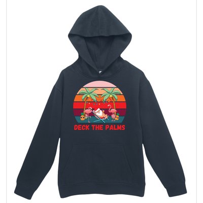 Deck The Palms Christmas In July Santa Ing A Cocktail Gift Urban Pullover Hoodie