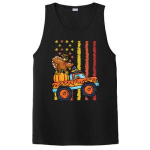 Dabbing Turkey Pumpkin Truck Autumn Usa Flag Thanksgiving Gift PosiCharge Competitor Tank