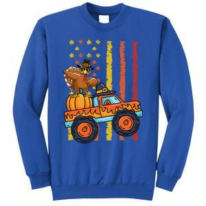 Dabbing Turkey Pumpkin Truck Autumn Usa Flag Thanksgiving Gift Sweatshirt