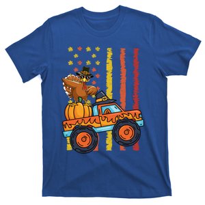 Dabbing Turkey Pumpkin Truck Autumn Usa Flag Thanksgiving Gift T-Shirt