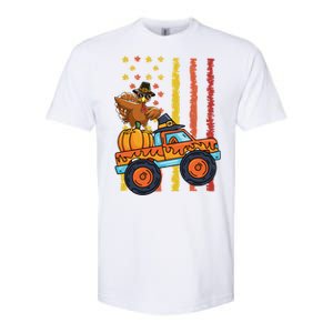 Dabbing Turkey Pumpkin Truck Autumn Usa Flag Thanksgiving Gift Softstyle CVC T-Shirt