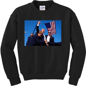 Donald Trump Photo After The Shooting At His Rally Kids Sweatshirt