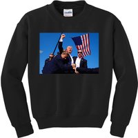 Donald Trump Photo After The Shooting At His Rally Kids Sweatshirt