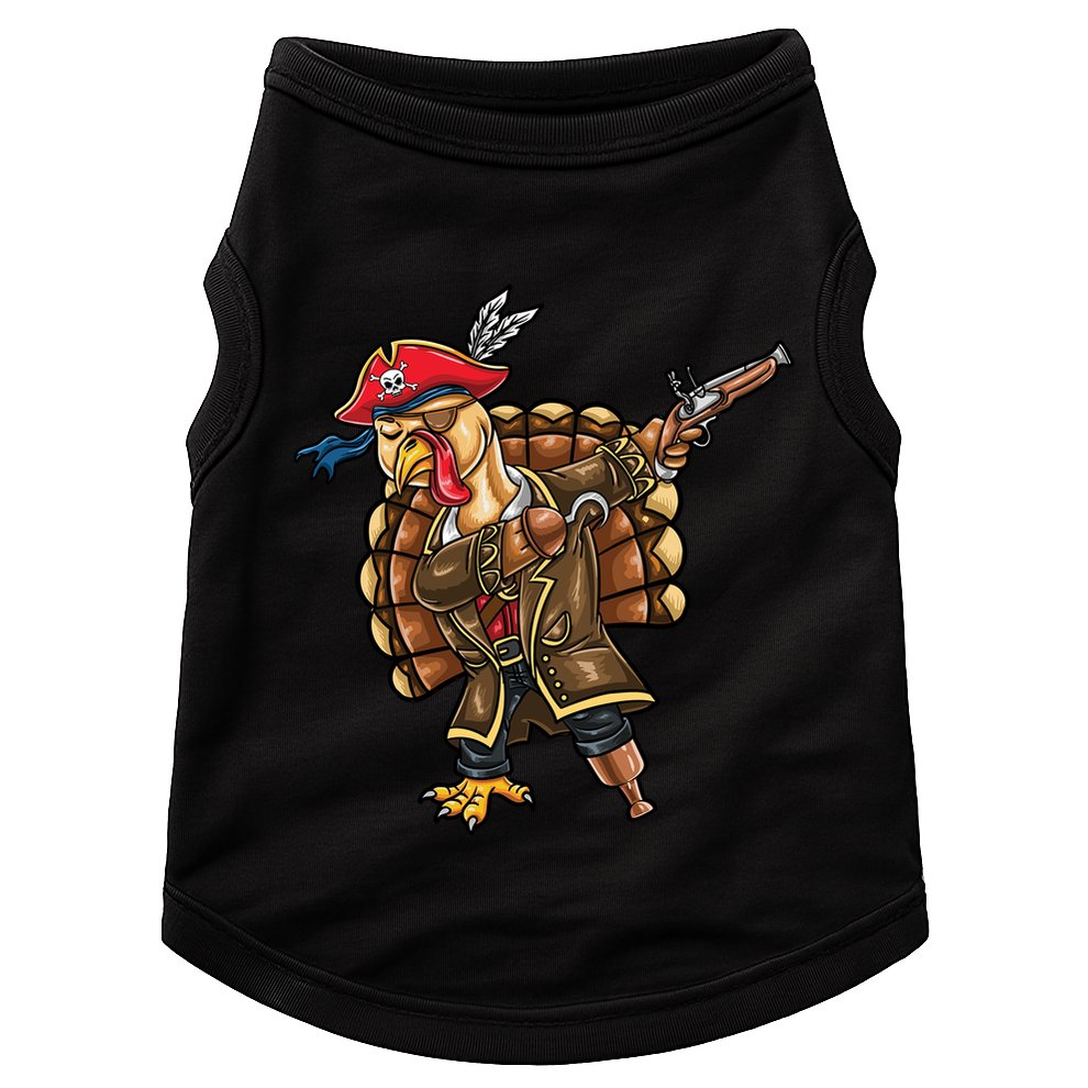 Dabbing Turkey Pirate Halloween Gift Doggie Tank