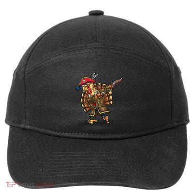 Dabbing Turkey Pirate Halloween Gift 7-Panel Snapback Hat