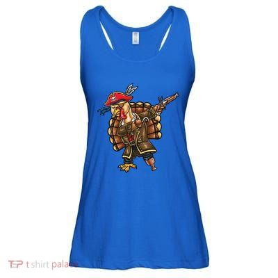 Dabbing Turkey Pirate Halloween Gift Ladies Essential Flowy Tank
