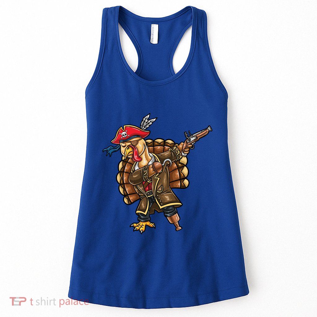 Dabbing Turkey Pirate Halloween Gift Womens Tank Top