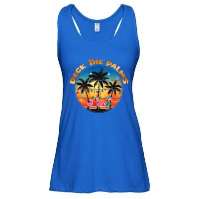 Deck The Palms Beach Tropical Christmas Group Matching Funny Gift Ladies Essential Flowy Tank