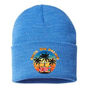 Deck The Palms Beach Tropical Christmas Group Matching Funny Gift Sustainable Knit Beanie