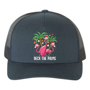 Deck The Palms Christmas Flamingo Bird Xmas Tree Wading Bird Meaningful Gift Yupoong Adult 5-Panel Trucker Hat