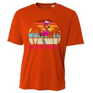 Deck The Palms Christmas Flamingo Palm Tree Tropical Xmas Cool Gift Cooling Performance Crew T-Shirt