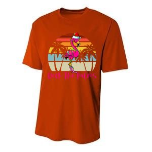 Deck The Palms Christmas Flamingo Palm Tree Tropical Xmas Cool Gift Performance Sprint T-Shirt