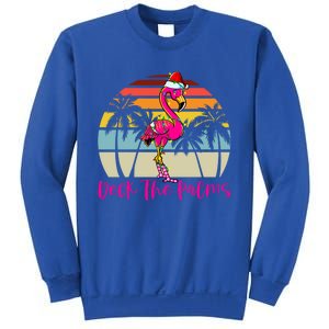 Deck The Palms Christmas Flamingo Palm Tree Tropical Xmas Cool Gift Sweatshirt