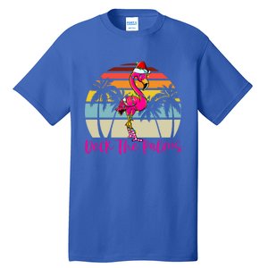 Deck The Palms Christmas Flamingo Palm Tree Tropical Xmas Cool Gift Tall T-Shirt