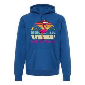 Deck The Palms Christmas Flamingo Palm Tree Tropical Xmas Cool Gift Premium Hoodie