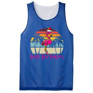 Deck The Palms Christmas Flamingo Palm Tree Tropical Xmas Cool Gift Mesh Reversible Basketball Jersey Tank